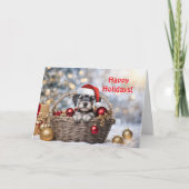 Prettige feestdagen Kerst - Schattigee Schnauzer P Kaart (Voorkant)