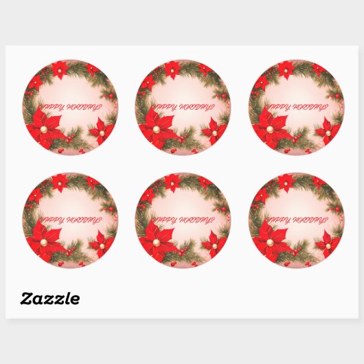 Prettige feestdagen Kerst sticker (Vel)