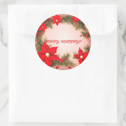 Prettige feestdagen Kerst sticker (Tas)