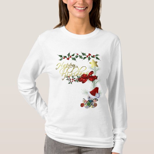 prettige feestdagen kerst t-shirt (Voorkant)