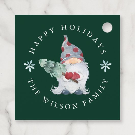 prettige feestdagen kerst van Nisse Gnome Bedankjes Labels (Achterkant)