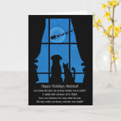 Prettige feestdagen Kerst voor neef Schattigee hon Kaart (Gele Bloem)