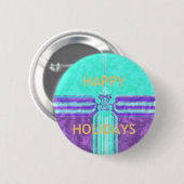 prettige feestdagen kerst weg van huis ronde button 5,7 cm (Voorkant /achterkant)