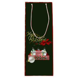 prettige feestdagen kerst wijn cadeautas