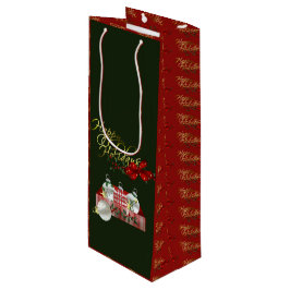 prettige feestdagen kerst wijn cadeautas