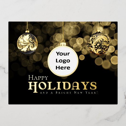 Prettige feestdagen Kerst zwart en goud (Voorkant)