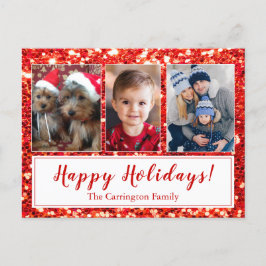 prettige feestdagen Kerstadvertentie met fotoscrip Briefkaart