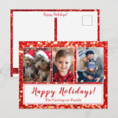 prettige feestdagen Kerstadvertentie met fotoscrip Briefkaart (Voorkant / Achterkant)