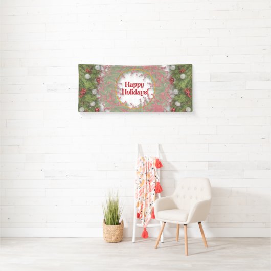 prettige feestdagen kerstbanner spandoek (Insitu)