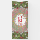 prettige feestdagen kerstbanner spandoek (Verticaal)