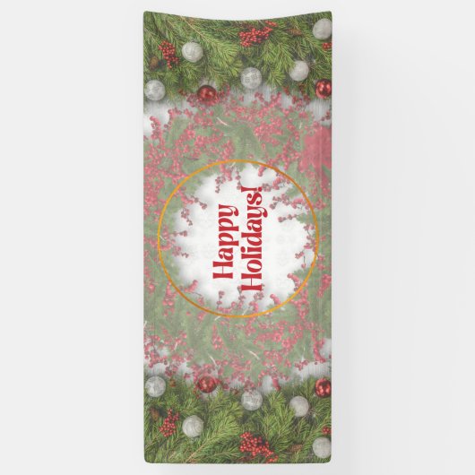 prettige feestdagen kerstbanner spandoek (Verticaal)