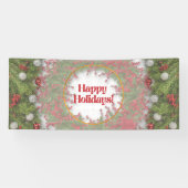 prettige feestdagen kerstbanner spandoek (Horizontaal)