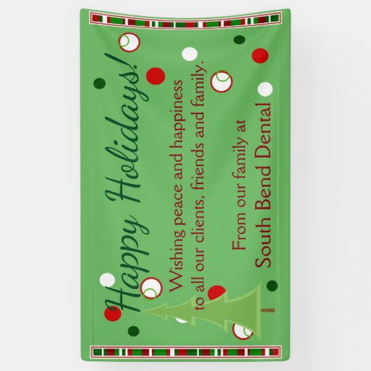 prettige feestdagen kerstbars en Stippen Spandoek (Verticaal)