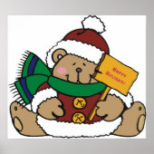 prettige feestdagen kerstBeer Poster (Voorkant)