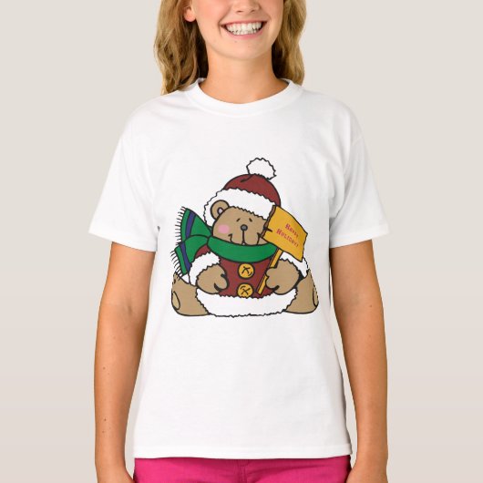 prettige feestdagen kerstBeer T-shirt (Voorkant)