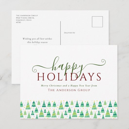 Prettige feestdagen Kerstbomen Corporate (Voorkant / Achterkant)