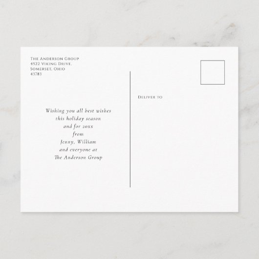 Prettige feestdagen Kerstbomen Corporate (Achterkant)