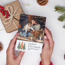 Prettige feestdagen Kerstbomen Eenvoudige foto