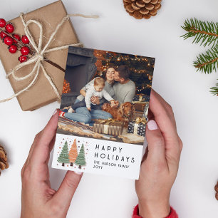 Prettige feestdagen Kerstbomen Eenvoudige foto