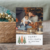 Prettige feestdagen Kerstbomen Eenvoudige foto Feestdagenkaart