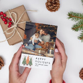 Prettige feestdagen Kerstbomen Eenvoudige foto Feestdagenkaart