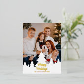 Prettige feestdagen Kerstbomen Familie Foto Goud (Staand Voorkant)