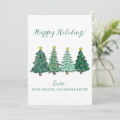 prettige feestdagen kerstbomen feestdagenkaart (Staand voorkant)
