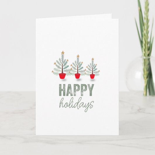 prettige feestdagen kerstbomen kaart (Voorkant)