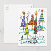prettige feestdagen! kerstbomen met sterren feestdagenkaart (Voorkant / Achterkant)