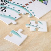 prettige feestdagen! kerstbomen met sterren legpuzzel (Zijkant)