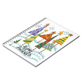 prettige feestdagen! kerstbomen met sterren notitieboek (Linkerzijde)