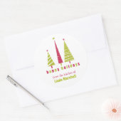 Prettige feestdagen Kerstbomen Sticker (Envelop)
