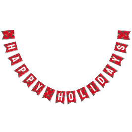 Prettige feestdagen Kerstbomen & tijgers patroon Vlaggetjes