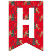 Prettige feestdagen Kerstbomen & tijgers patroon Vlaggetjes (Tweede vlag)