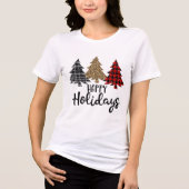 prettige feestdagen kerstbomen Tri-Blend shirt (Voorkant)