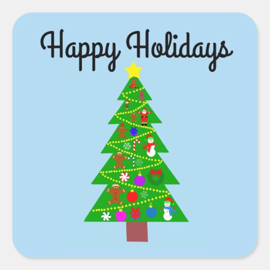 prettige feestdagen kerstboom #1-2 Sticker (Voorkant)