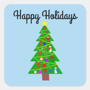 prettige feestdagen kerstboom #1-2 Sticker
