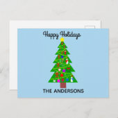 prettige feestdagen kerstboom #1 Briefkaart (Voorkant / Achterkant)