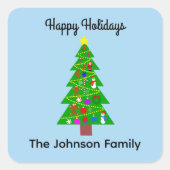 prettige feestdagen kerstboom #1 Sticker (Voorkant)