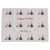 Prettige feestdagen kerstboom en bier Groot Cadeauzakje (Voorkant)