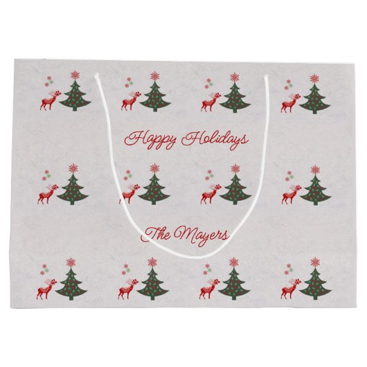  Prettige feestdagen kerstboom en bier Groot Cadeauzakje (Achterkant)