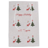 Prettige feestdagen kerstboom en bier Medium Cadeauzakje (Voorkant)