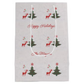 Prettige feestdagen kerstboom en bier Medium Cadeauzakje (Achterkant)