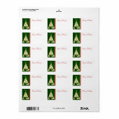 Prettige feestdagen Kerstboom - Etiket (Full Sheet)