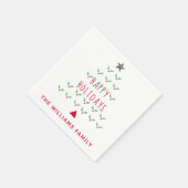 Prettige feestdagen Kerstboom Holly Servet (Hoek)