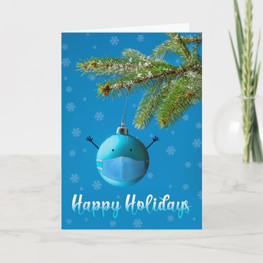 Prettige feestdagen kerstboom in Masker (Voorkant)