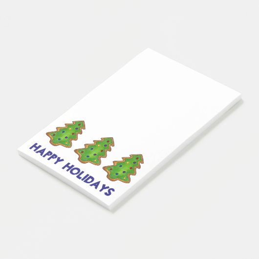 Prettige feestdagen Kerstboom koekjesbakken Post-it® Notes (Schuin)