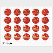 prettige feestdagen kerstboom ronde sticker (Vel)