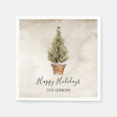 prettige feestdagen kerstboom servet (Voorkant)