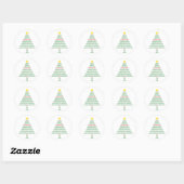 Prettige feestdagen Kerstboom Zegen Ronde Sticker (Vel)